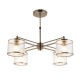 Endon-120143 - Ridgeton - Antique Brass 4 Light Centre Fitting with Ribbed Glass