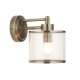 Endon-120144 - Ridgeton - Antique Brass Wall Lamp with Ribbed Glass
