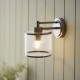 Endon-120144 - Ridgeton - Antique Brass Wall Lamp with Ribbed Glass
