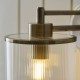 Endon-120144 - Ridgeton - Antique Brass Wall Lamp with Ribbed Glass