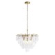 Endon-120226 - Loretta - Brushed Aged Brass 3 Light Centre Fitting with Clear Textured Glass Medallions