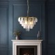 Endon-120226 - Loretta - Brushed Aged Brass 3 Light Centre Fitting with Clear Textured Glass Medallions