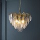 Endon-120226 - Loretta - Brushed Aged Brass 3 Light Centre Fitting with Clear Textured Glass Medallions
