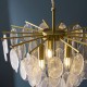Endon-120226 - Loretta - Brushed Aged Brass 3 Light Centre Fitting with Clear Textured Glass Medallions