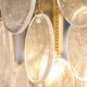 Endon-120226 - Loretta - Brushed Aged Brass 3 Light Centre Fitting with Clear Textured Glass Medallions