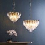 Loretta - Brushed Aged Brass 3 Light Centre Fitting with Clear Textured Glass Medallions