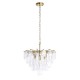 Endon-120226 - Loretta - Brushed Aged Brass 3 Light Centre Fitting with Clear Textured Glass Medallions