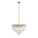 Endon-120227 - Loretta - Brushed Aged Brass 5 Light Centre Fitting with Clear Textured Glass Medallions