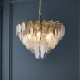 Endon-120227 - Loretta - Brushed Aged Brass 5 Light Centre Fitting with Clear Textured Glass Medallions