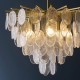Endon-120227 - Loretta - Brushed Aged Brass 5 Light Centre Fitting with Clear Textured Glass Medallions