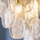Endon-120227 - Loretta - Brushed Aged Brass 5 Light Centre Fitting with Clear Textured Glass Medallions