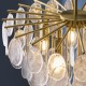 Endon-120227 - Loretta - Brushed Aged Brass 5 Light Centre Fitting with Clear Textured Glass Medallions