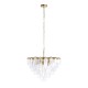 Endon-120227 - Loretta - Brushed Aged Brass 5 Light Centre Fitting with Clear Textured Glass Medallions