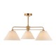 Endon-120303 - Wallbridge - Brushed Aged Brass 3 Light Semi Flush with Natural Linen Shades