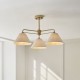 Endon-120303 - Wallbridge - Brushed Aged Brass 3 Light Semi Flush with Natural Linen Shades