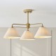 Endon-120303 - Wallbridge - Brushed Aged Brass 3 Light Semi Flush with Natural Linen Shades