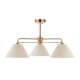 Endon-120303 - Wallbridge - Brushed Aged Brass 3 Light Semi Flush with Natural Linen Shades