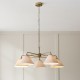 Endon-120304 - Wallbridge - Brushed Aged Brass 5 Light Centre Fitting with Natural Linen Shades