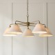 Endon-120304 - Wallbridge - Brushed Aged Brass 5 Light Centre Fitting with Natural Linen Shades