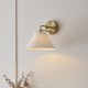 Endon-120306 - Wallbridge - Brushed Aged Brass Wall Lamp with Natural Linen Shade