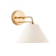 Endon-120306 - Wallbridge - Brushed Aged Brass Wall Lamp with Natural Linen Shade