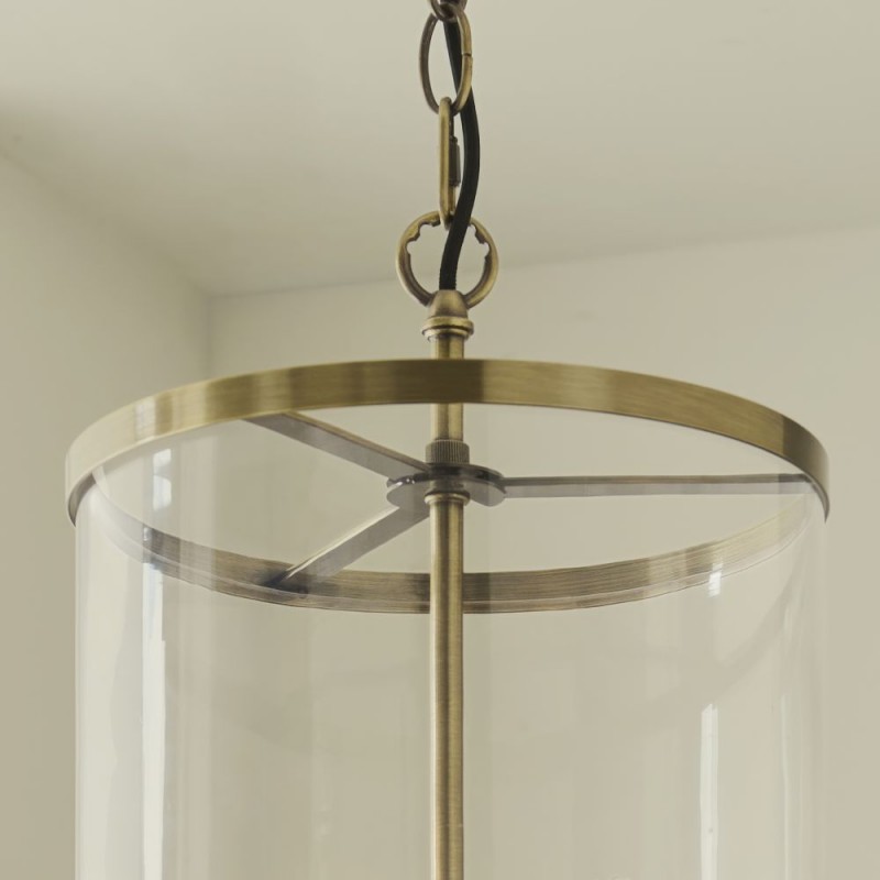 Endon-120523 - Hebden - Antique Brass 3 Light Lantern Pendant