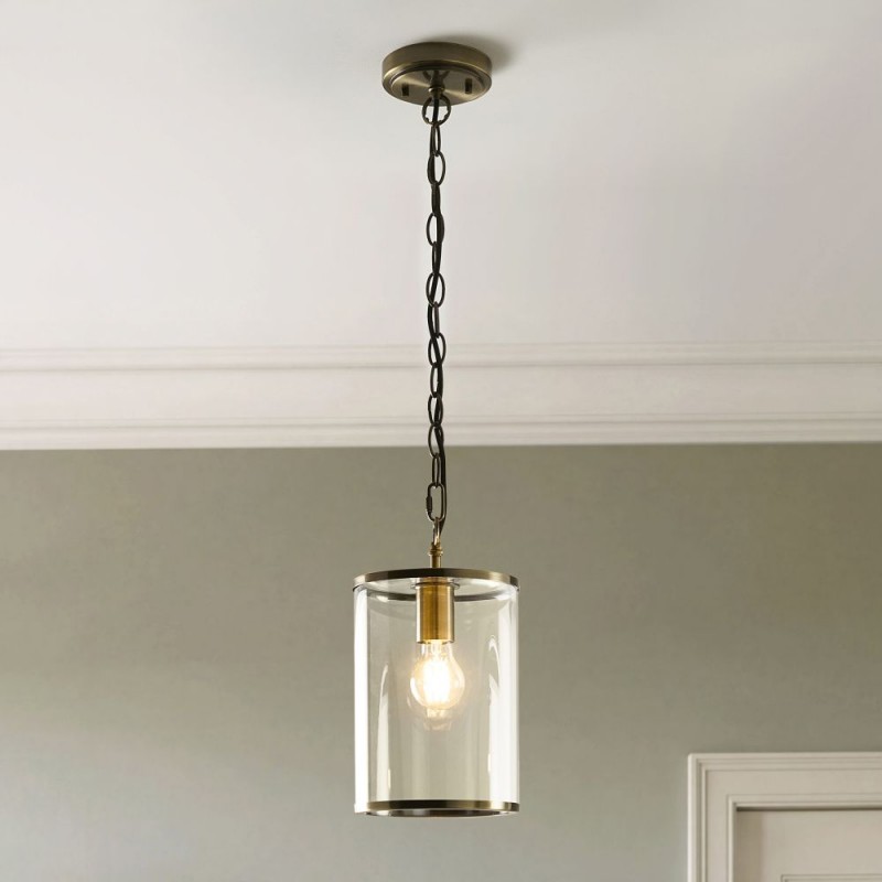 Endon-120525 - Hebden - Antique Brass Lantern Pendant