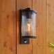 - Newcombe - Matt Black PIR Wall Lamp with Clear Ribbed Glass IP 44 Endon-120537 - Newcombe - Matt Black PIR Wall Lamp with Clear Ribbed Glass IP 44