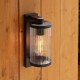 - Newcombe - Matt Black PIR Wall Lamp with Clear Ribbed Glass IP 44 Endon-120537 - Newcombe - Matt Black PIR Wall Lamp with Clear Ribbed Glass IP 44