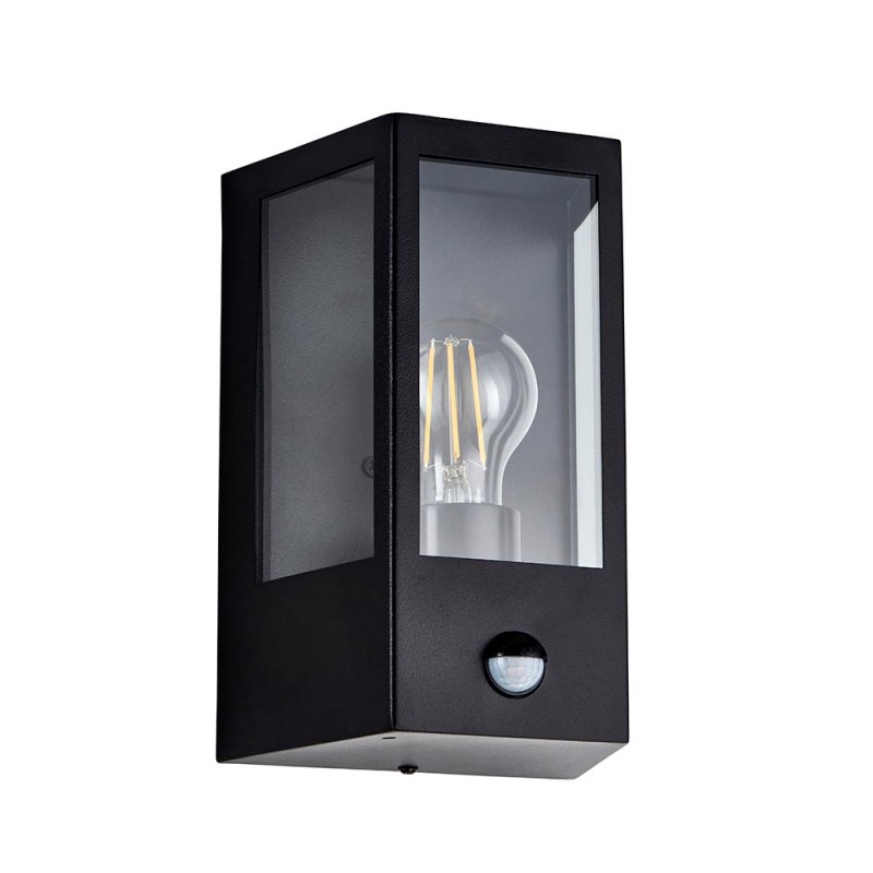 - Huntington - Matt Black Lantern Wall Lamp with Sensor IP44 Endon-120552 - Huntington - Matt Black Lantern Wall Lamp with Sensor IP44