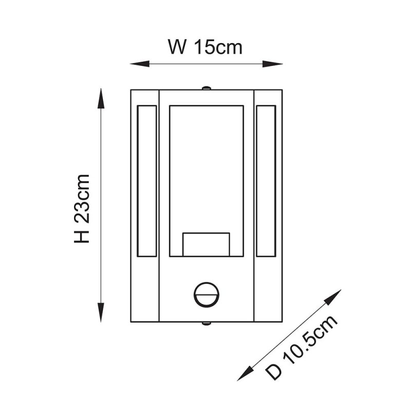 - Huntington - Matt Black Lantern Wall Lamp with Sensor IP44 Endon-120552 - Huntington - Matt Black Lantern Wall Lamp with Sensor IP44