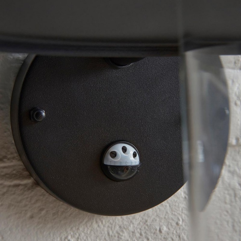 - Thornton - Matt Black PIR Wall Lamp with Clear Glass Endon-120556 - Thornton - Matt Black PIR Wall Lamp with Clear Glass