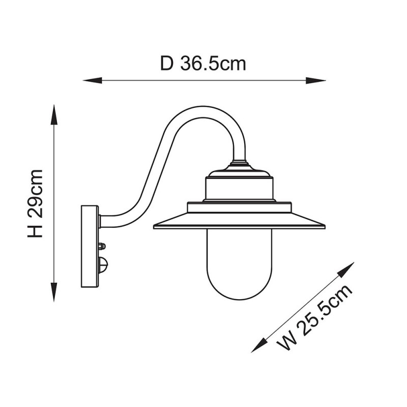 - Thornton - Matt Black PIR Wall Lamp with Clear Glass Endon-120556 - Thornton - Matt Black PIR Wall Lamp with Clear Glass