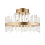 Cortez - Brushed Gold LED Semi Flush with Twisted Glass Rods