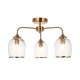 - Ashcroft - Brushed Aged Brass 3 Light Semi Flush with Clear Glass Endon-120616 - Ashcroft - Brushed Aged Brass 3 Light Semi Flush with Clear Glass