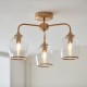 - Ashcroft - Brushed Aged Brass 3 Light Semi Flush with Clear Glass Endon-120616 - Ashcroft - Brushed Aged Brass 3 Light Semi Flush with Clear Glass