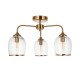 - Ashcroft - Brushed Aged Brass 3 Light Semi Flush with Clear Glass Endon-120616 - Ashcroft - Brushed Aged Brass 3 Light Semi Flush with Clear Glass