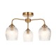 - Ashcroft Ribbed - Brushed Aged Brass 3 Light Semi Flush with Clear Ribbed Glass Endon-120617 - Ashcroft Ribbed - Brushed Aged Brass 3 Light Semi Flush with Clear Ribbed Glass