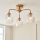 - Ashcroft Ribbed - Brushed Aged Brass 3 Light Semi Flush with Clear Ribbed Glass Endon-120617 - Ashcroft Ribbed - Brushed Aged Brass 3 Light Semi Flush with Clear Ribbed Glass