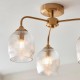 - Ashcroft Ribbed - Brushed Aged Brass 3 Light Semi Flush with Clear Ribbed Glass Endon-120617 - Ashcroft Ribbed - Brushed Aged Brass 3 Light Semi Flush with Clear Ribbed Glass
