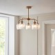 - Ashcroft Ribbed - Brushed Aged Brass 5 Light Semi Flush with Clear Ribbed Glass Endon-120619 - Ashcroft Ribbed - Brushed Aged Brass 5 Light Semi Flush with Clear Ribbed Glass