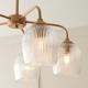 - Ashcroft Ribbed - Brushed Aged Brass 5 Light Semi Flush with Clear Ribbed Glass Endon-120619 - Ashcroft Ribbed - Brushed Aged Brass 5 Light Semi Flush with Clear Ribbed Glass