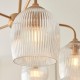 - Ashcroft Ribbed - Brushed Aged Brass 5 Light Semi Flush with Clear Ribbed Glass Endon-120619 - Ashcroft Ribbed - Brushed Aged Brass 5 Light Semi Flush with Clear Ribbed Glass