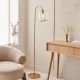 Table & Floor Lamp - Ashcroft - Brushed Aged Brass Floor Lamp with Clear Glass Endon-120620 - Ashcroft - Brushed Aged Brass Floor Lamp with Clear Glass