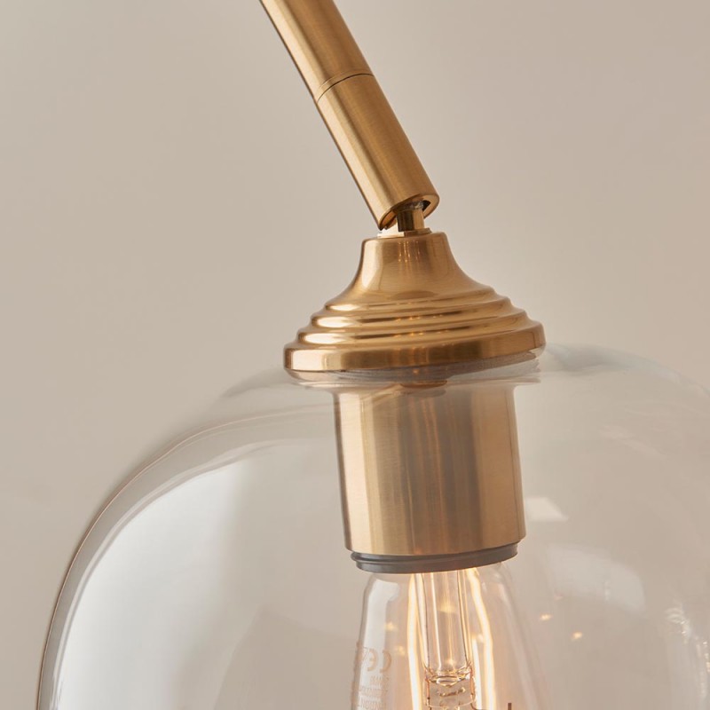 Table & Floor Lamp - Ashcroft - Brushed Aged Brass Floor Lamp with Clear Glass Endon-120620 - Ashcroft - Brushed Aged Brass Floor Lamp with Clear Glass