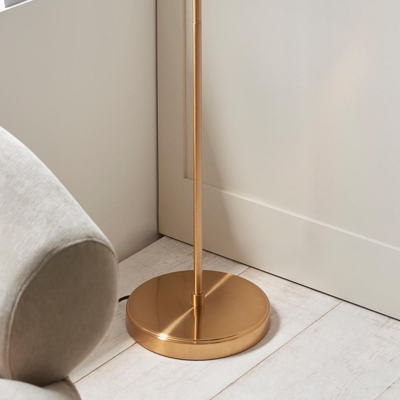 Table & Floor Lamp - Ashcroft - Brushed Aged Brass Floor Lamp with Clear Glass Endon-120620 - Ashcroft - Brushed Aged Brass Floor Lamp with Clear Glass