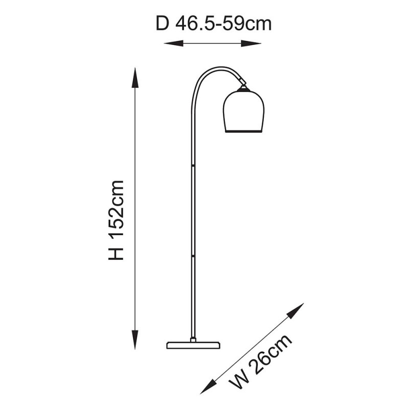 Table & Floor Lamp - Ashcroft - Brushed Aged Brass Floor Lamp with Clear Glass Endon-120620 - Ashcroft - Brushed Aged Brass Floor Lamp with Clear Glass