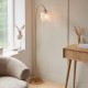- Ashcroft Ribbed - Brushed Aged Brass Floor Lamp with Clear Ribbed Glass Endon-120621 - Ashcroft Ribbed - Brushed Aged Brass Floor Lamp with Clear Ribbed Glass