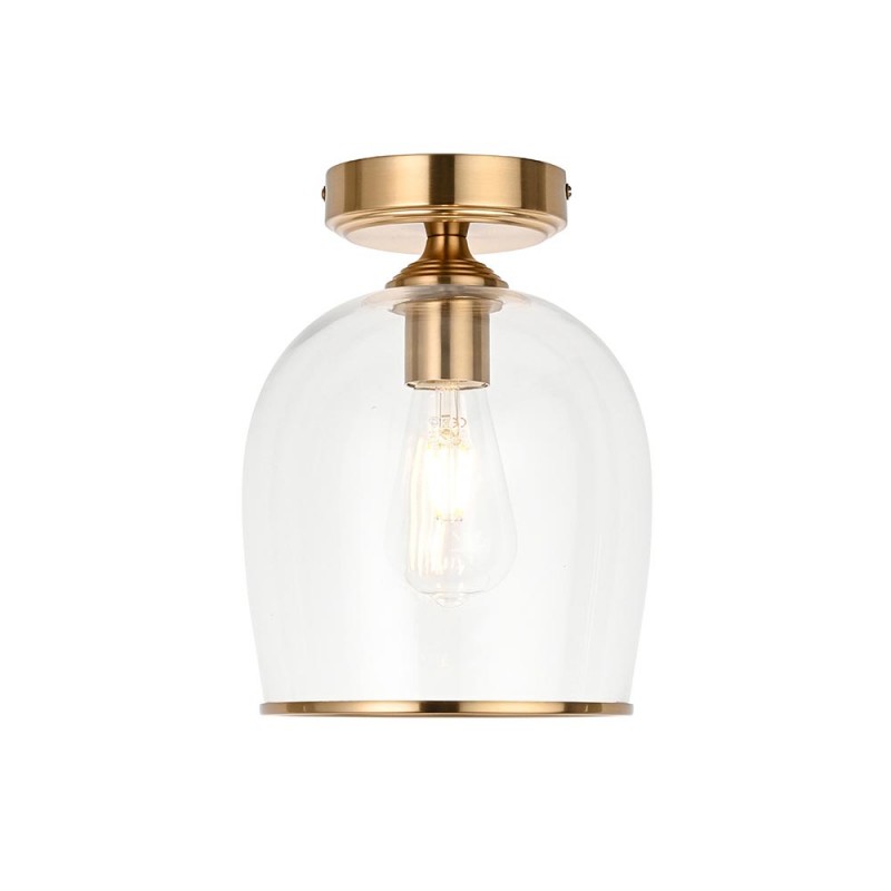 - Ashcroft - Brushed Aged Brass Ceiling Lamp with Clear Glass Endon-120622 - Ashcroft - Brushed Aged Brass Ceiling Lamp with Clear Glass