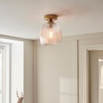 Ashcroft Ribbed - Brushed Aged Brass Ceiling Lamp with Clear Ribbed Glass Ashcroft Ribbed - Brushed Aged Brass Ceiling Lamp with Clear Ribbed Glass